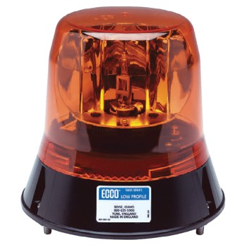 ECCO 5803A SAE Class 1 Quartz Halogen Beacon With 3 Bolt Fixed Mount Base - Amber